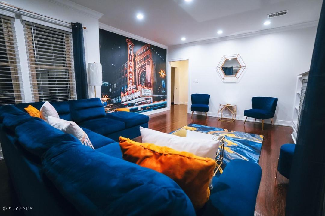 The Blue Golden Luxury Modern 3- Bedroom Apartment In Chicago Eksteriør billede